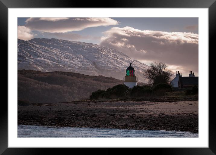Corran Lighthouse Framed Mounted Print by Willie Cowie