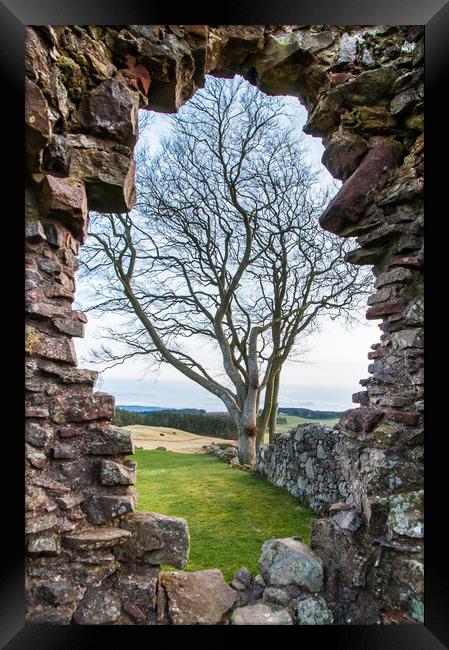 Balvaird Castle Stone Portal Framed Print by Willie Cowie
