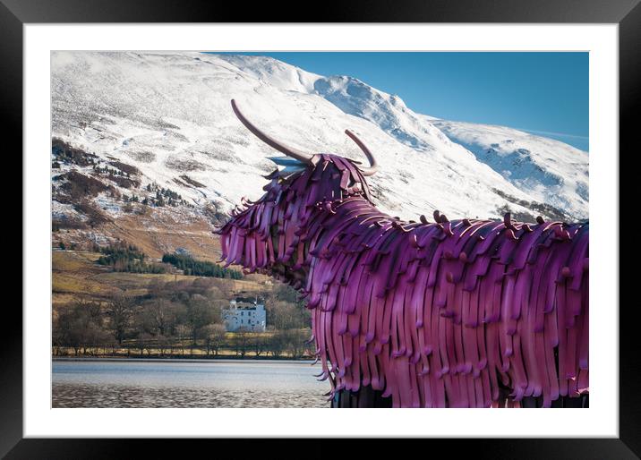 Highland Cow Sculpture Framed Mounted Print by Willie Cowie