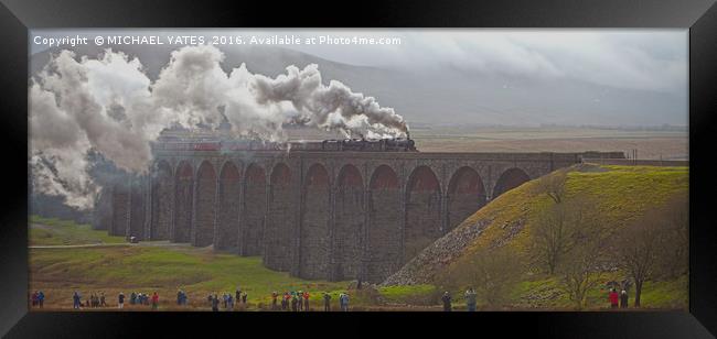 Majestic Steam Train Crossing Ribblehead Viaduct Framed Print by MICHAEL YATES