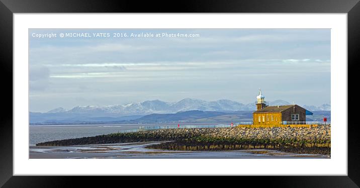 Majestic Lighthouse on Morecambes Stone Jetty Framed Mounted Print by MICHAEL YATES