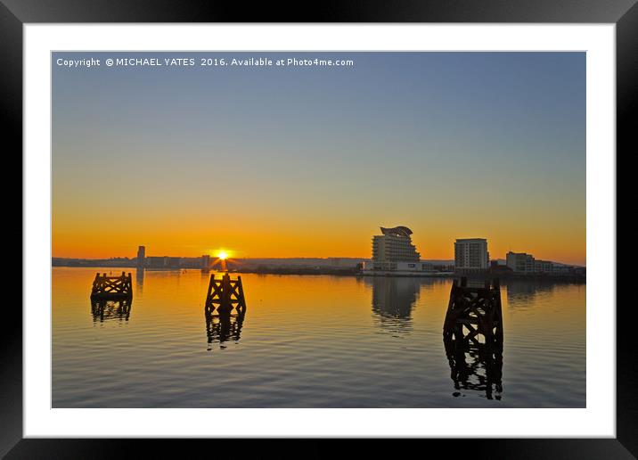 Cardiff Harbour Sunset Framed Mounted Print by MICHAEL YATES