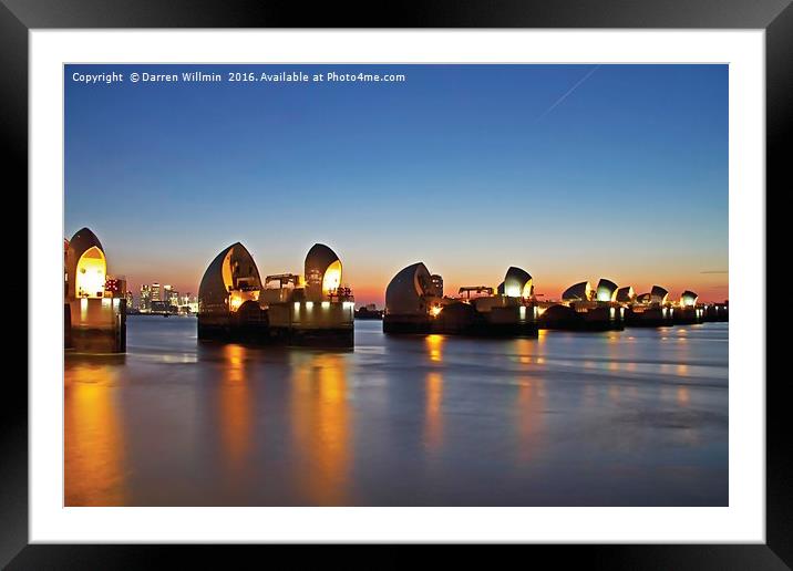 Peaceful Thames Barrier Framed Mounted Print by Darren Willmin