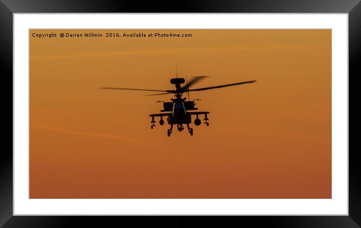 Apache Sunset Framed Mounted Print by Darren Willmin