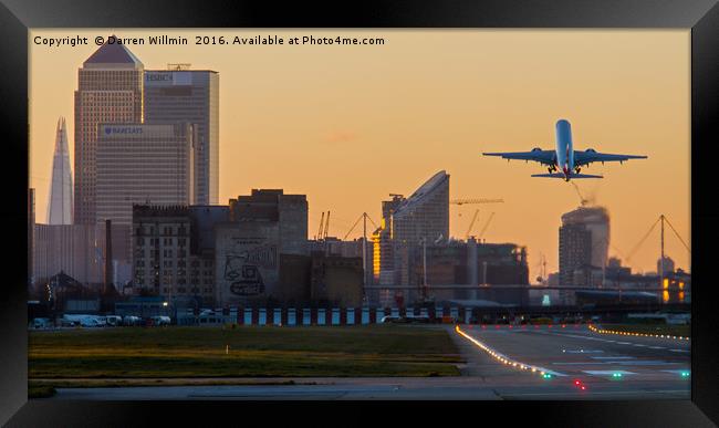 British Airways And A London city Sunset Framed Print by Darren Willmin