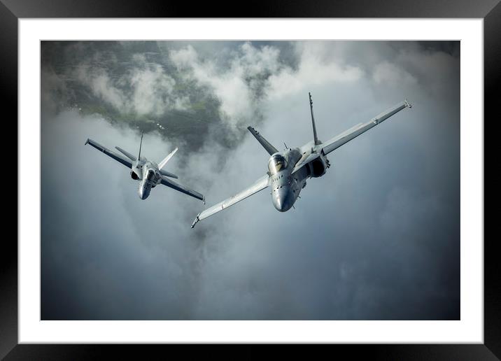 Swiss Air Force F/A-18 Hornet Crossover Framed Mounted Print by Darren Willmin