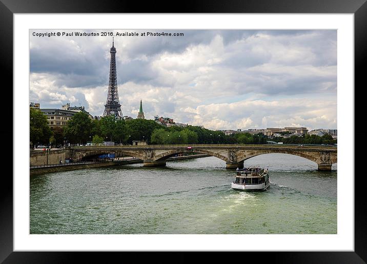 Eiffel Tower and the River Seine Framed Mounted Print by Paul Warburton