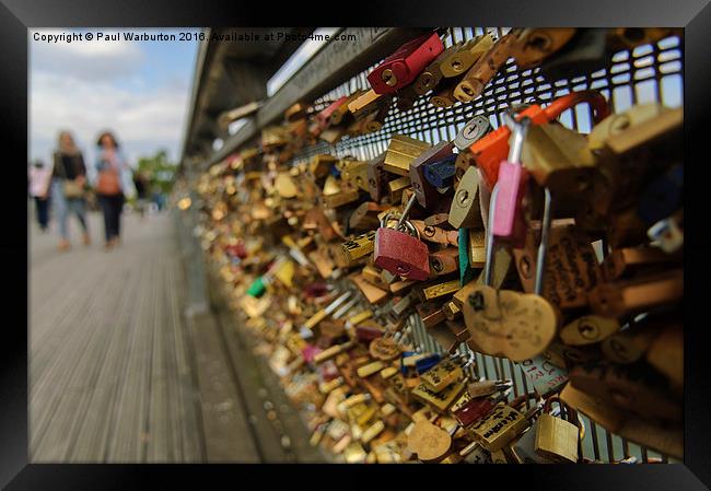 Padlock Bridge Framed Print by Paul Warburton