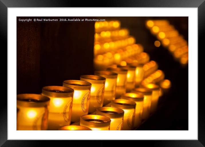 Notre Dame Candles Framed Mounted Print by Paul Warburton