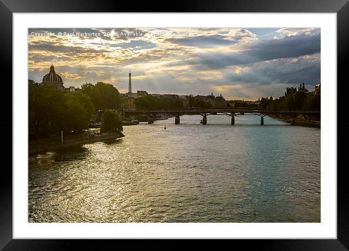 River Seine at Dusk Framed Mounted Print by Paul Warburton