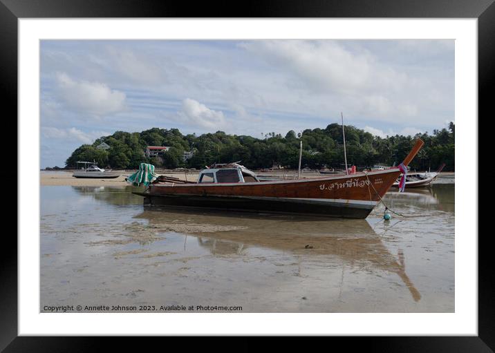 Longtail Boat #4 Framed Mounted Print by Annette Johnson