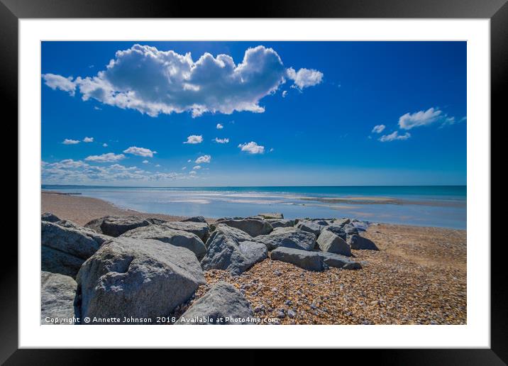 Lancing Beach Framed Mounted Print by Annette Johnson