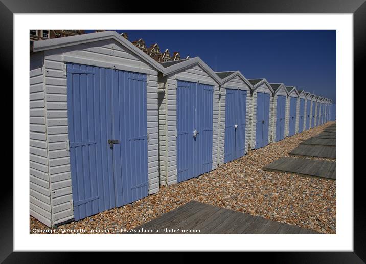 Beach Huts Framed Mounted Print by Annette Johnson