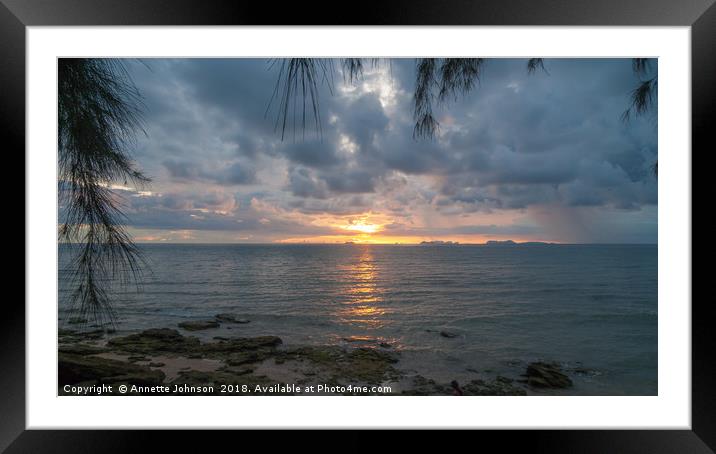 Sunset at Klong Khong Beach #3 Framed Mounted Print by Annette Johnson