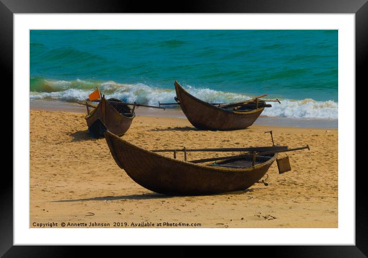 Tan Thanh fishing Boats #1 Framed Mounted Print by Annette Johnson
