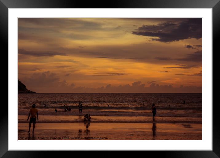 Red Skies at Naiharn Framed Mounted Print by Annette Johnson