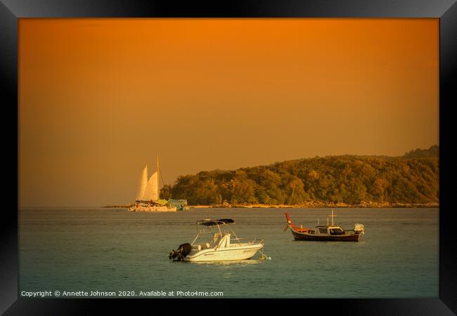 Orange skies Framed Print by Annette Johnson