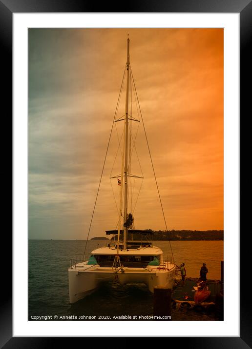 Catamaran Framed Mounted Print by Annette Johnson