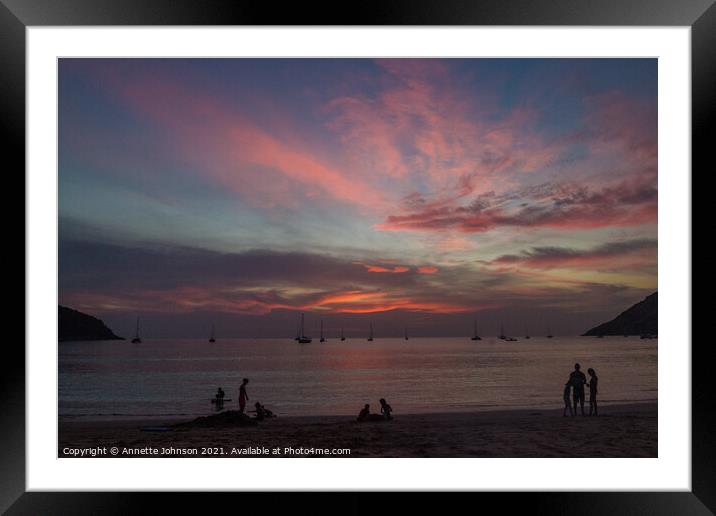 Sunset at Naiharn Framed Mounted Print by Annette Johnson
