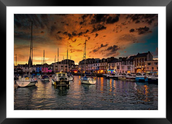 Tranquil Sunset on Ilfracombe Harbour Framed Mounted Print by Jeremy Sage