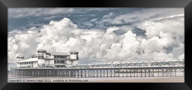 Majestic view of The Grand Pier Framed Print by Jeremy Sage