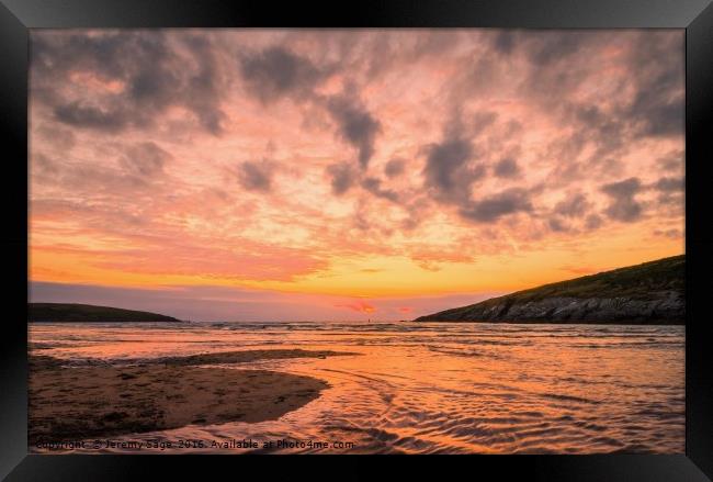 Crantock's Golden Twilight Framed Print by Jeremy Sage