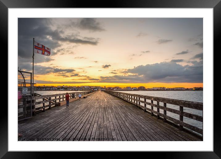 Pier Sunset Framed Mounted Print by Jeremy Sage