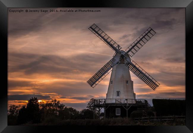 Iconic Kentish Windmill at Twilight Framed Print by Jeremy Sage