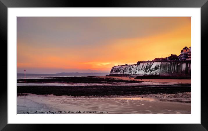Stormy Sunset at Broadstairs Beach Framed Mounted Print by Jeremy Sage