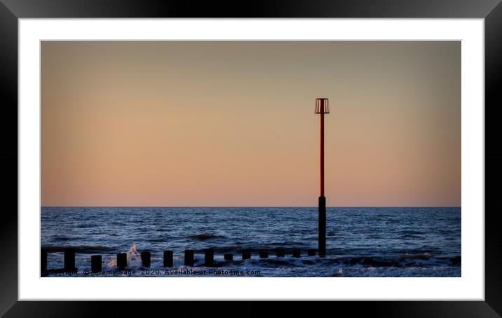 Orange Sunrise over Kent Sea Framed Mounted Print by Jeremy Sage