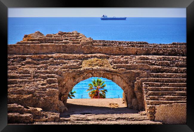 The Majestic Roman Amphitheatre in Tarragona Framed Print by Jeremy Sage