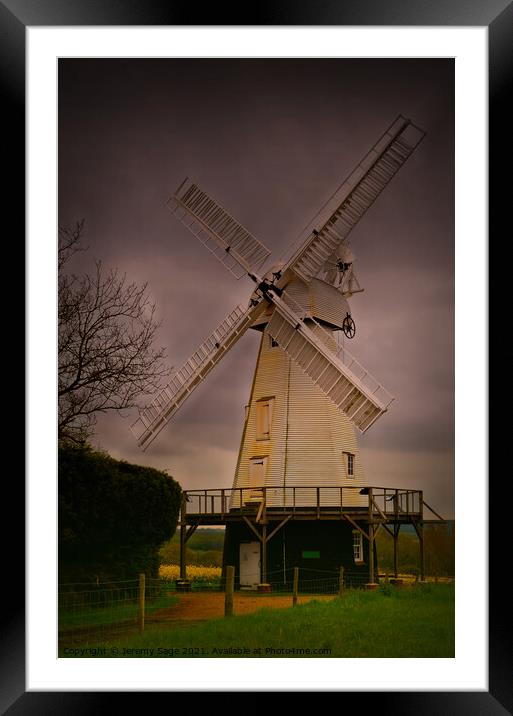 Majestic Kentish Windmill Framed Mounted Print by Jeremy Sage