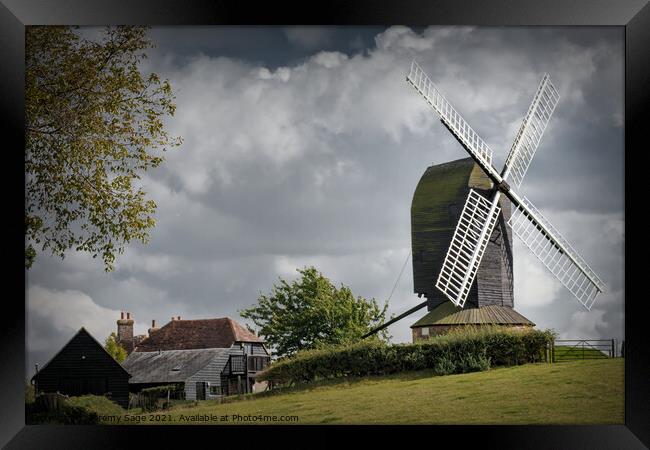 Turret post mill Framed Print by Jeremy Sage