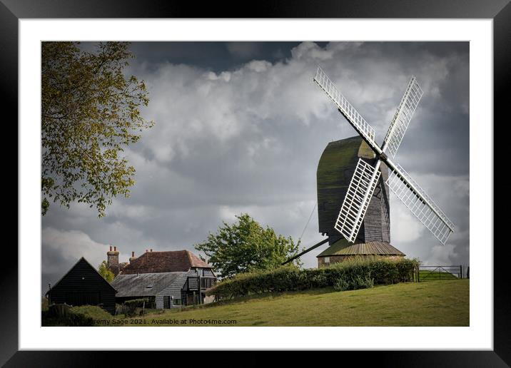 Turret post mill Framed Mounted Print by Jeremy Sage