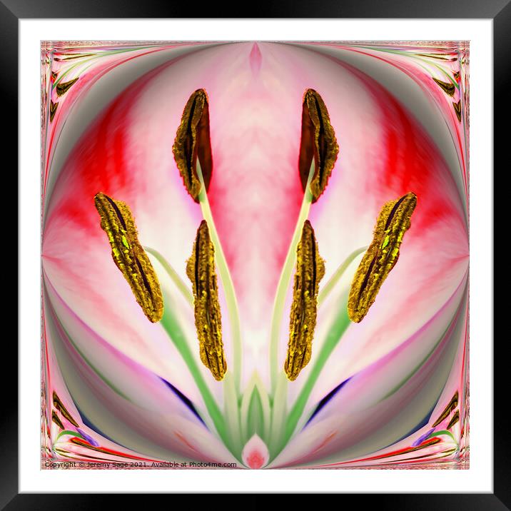 Reflections of a Lily Framed Mounted Print by Jeremy Sage