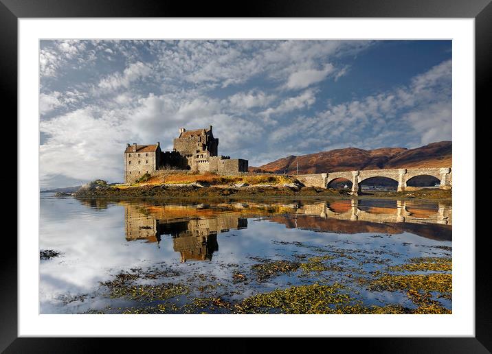 Winter reflections at Eilean Donan Castle Framed Mounted Print by Martin Lawrence