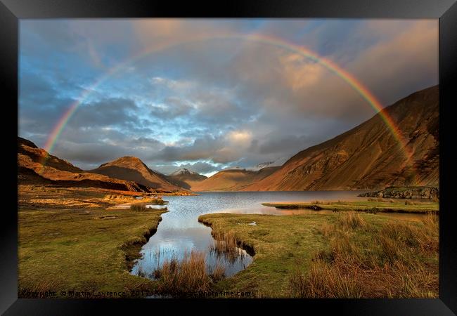 The Wasdale and Wastwater Rainbow Framed Print by Martin Lawrence