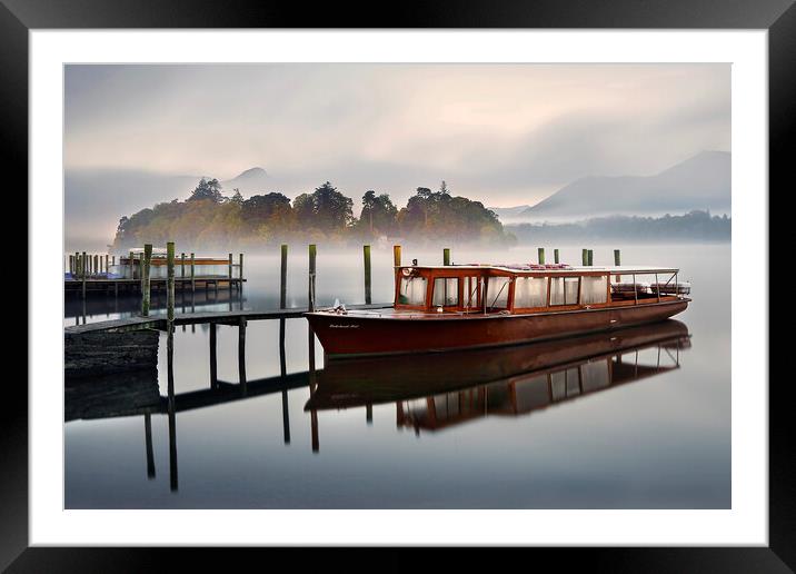 Autumnal Mist at Derwentwater in the English Lake  Framed Mounted Print by Martin Lawrence