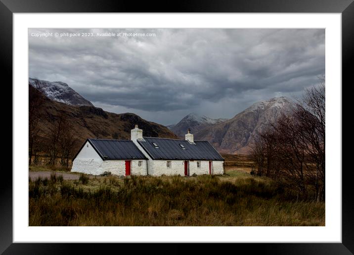 Black Rock Cottage Framed Mounted Print by phil pace