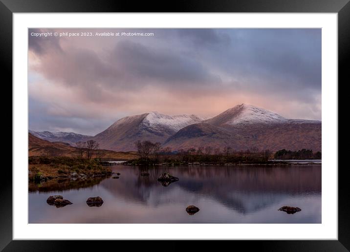 Loch nah Achlaise Framed Mounted Print by phil pace