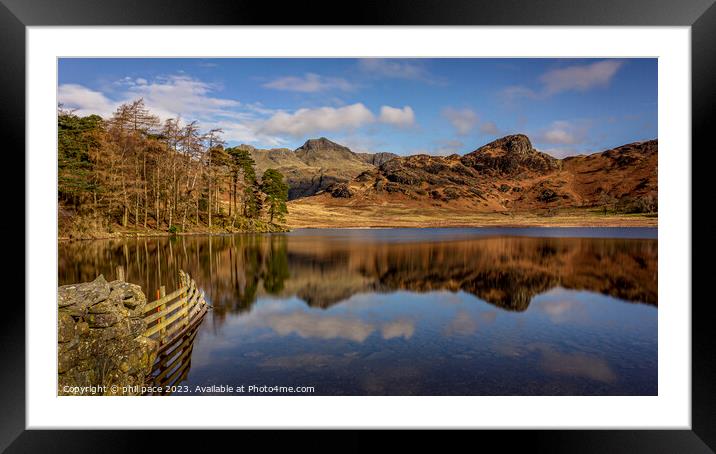 Blea Tarn Framed Mounted Print by phil pace