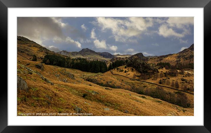Blea Tarn view Framed Mounted Print by phil pace