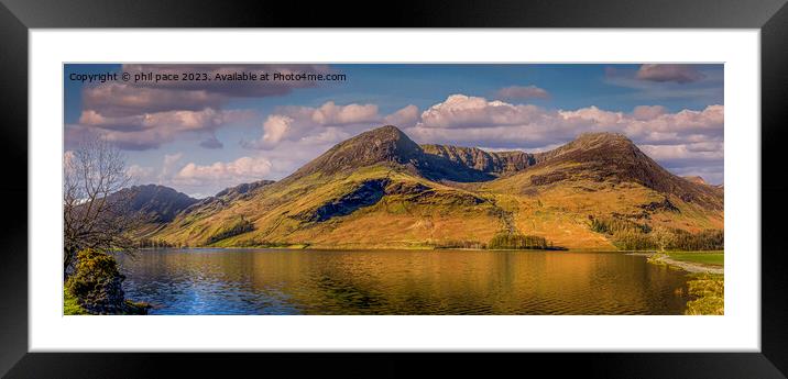 Majestic Mountain Reflection at Buttermere Framed Mounted Print by phil pace