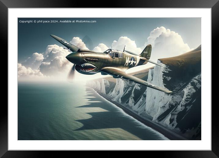 Curtis P-40 Warhawk Framed Mounted Print by phil pace