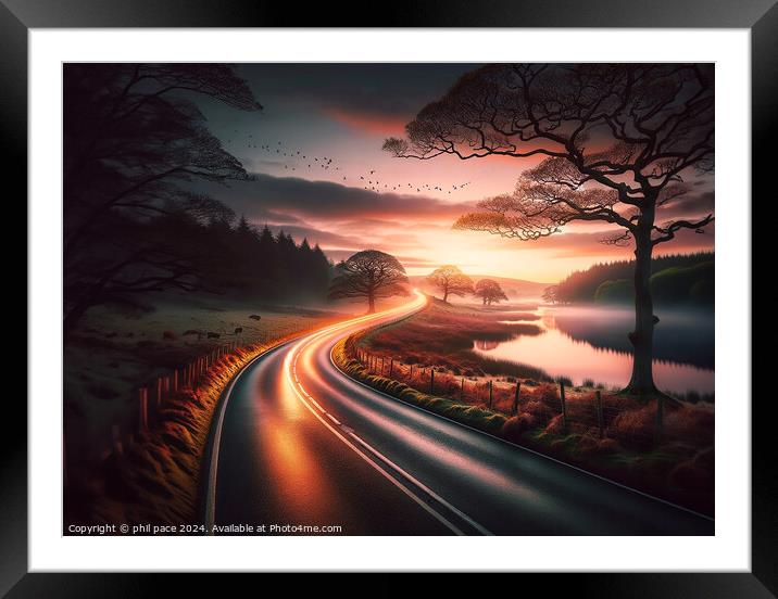 Awakening by the Lake Framed Mounted Print by phil pace