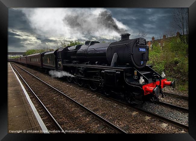 Steam Through Time: LMS Black 5 No. 44871  Framed Print by phil pace