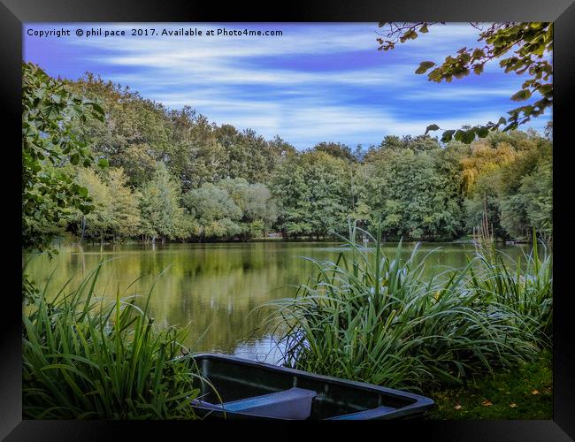 Mirrored waters Framed Print by phil pace