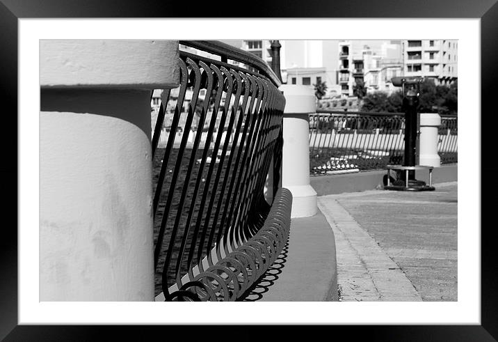 Black & White railings Framed Mounted Print by Marc Lawrence