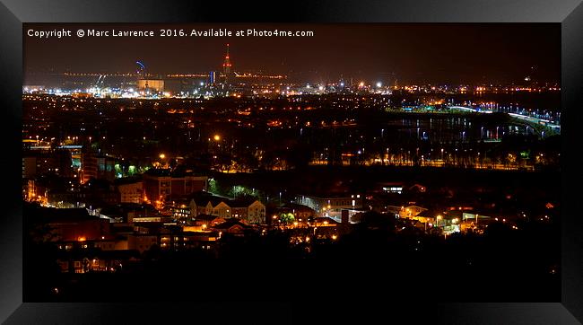 Portsmouth by night Framed Print by Marc Lawrence