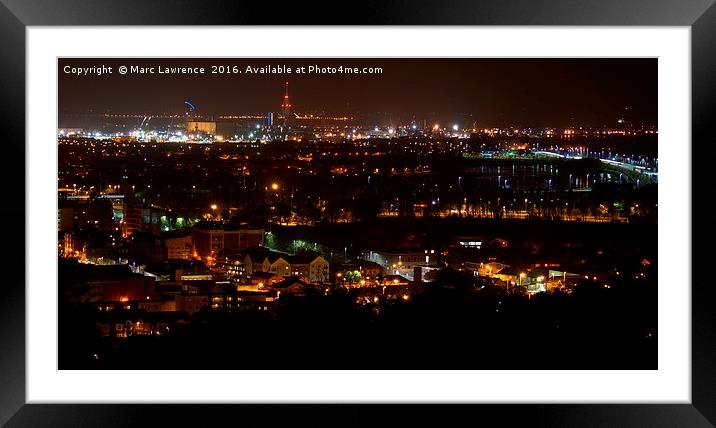 Portsmouth by night Framed Mounted Print by Marc Lawrence